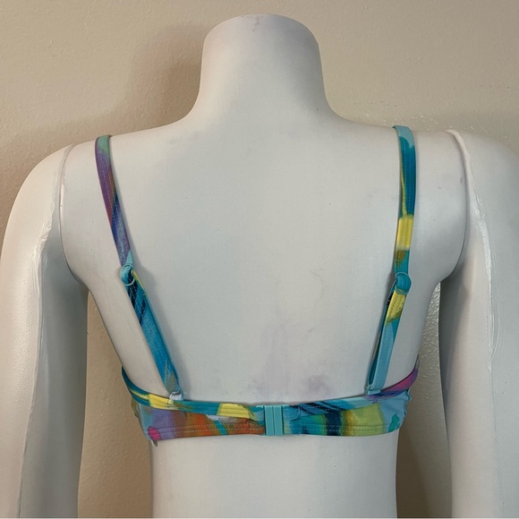 Blue multi color swimwear  top and bikini bottom set - Picture 5 of 10